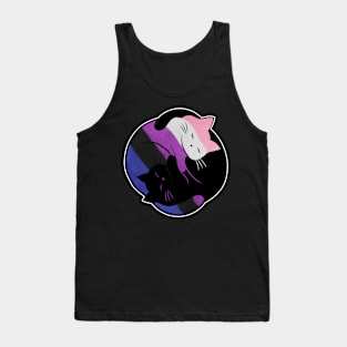 Genderfluid Yin Yang Cat Tank Top